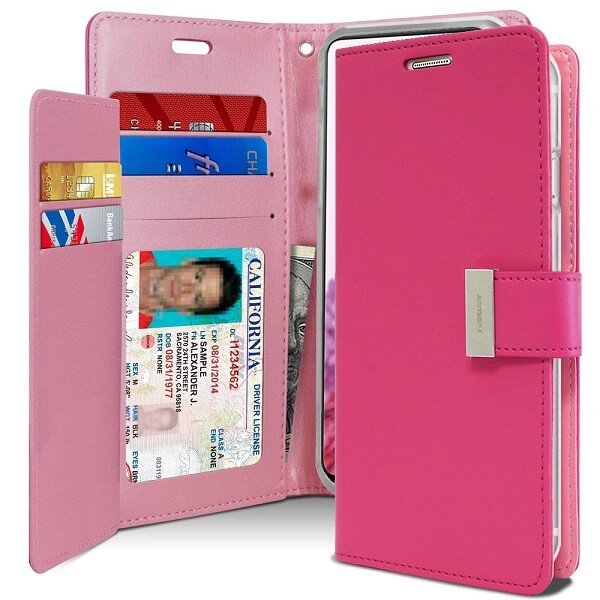 Goospery Samsung Galaxy S20 FE Rich Diary Hot Pink Wallet Case Goospery Samsung Galaxy S20 FE Rich Diary Hot Pink Wallet Case